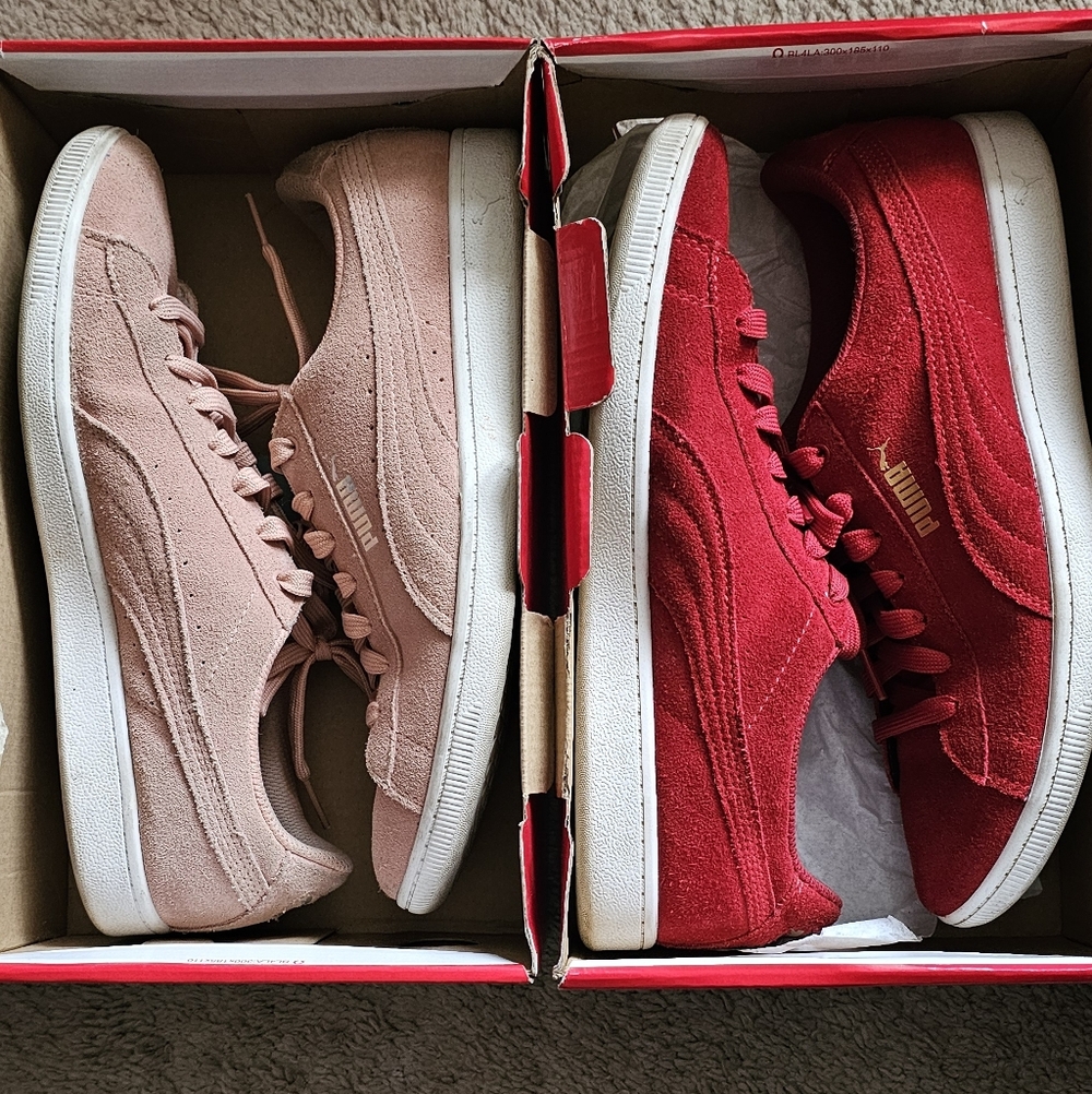 Puma Vikky AOS Women's Sneakers - Pink and Bold Red. (Lot of 2.)